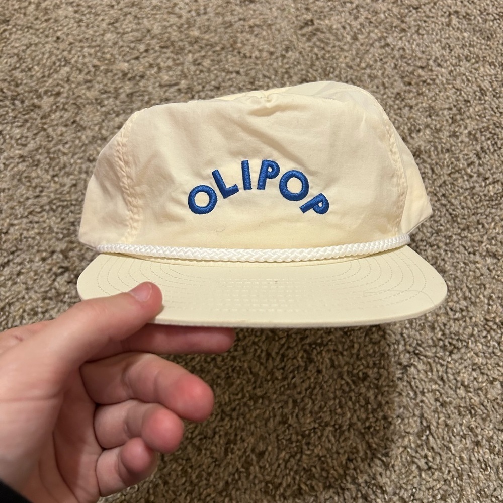 Olipop Cream Blue Cap Trucker Unisex One Size Fits All Nylon Travel Party Preppy